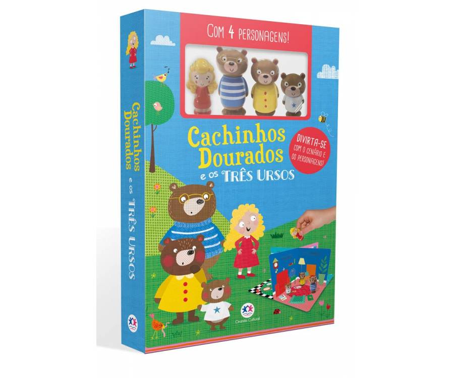 LIVRO COM CENARIO CACHINHOS DOURADOS E OS TRÊS URSOS